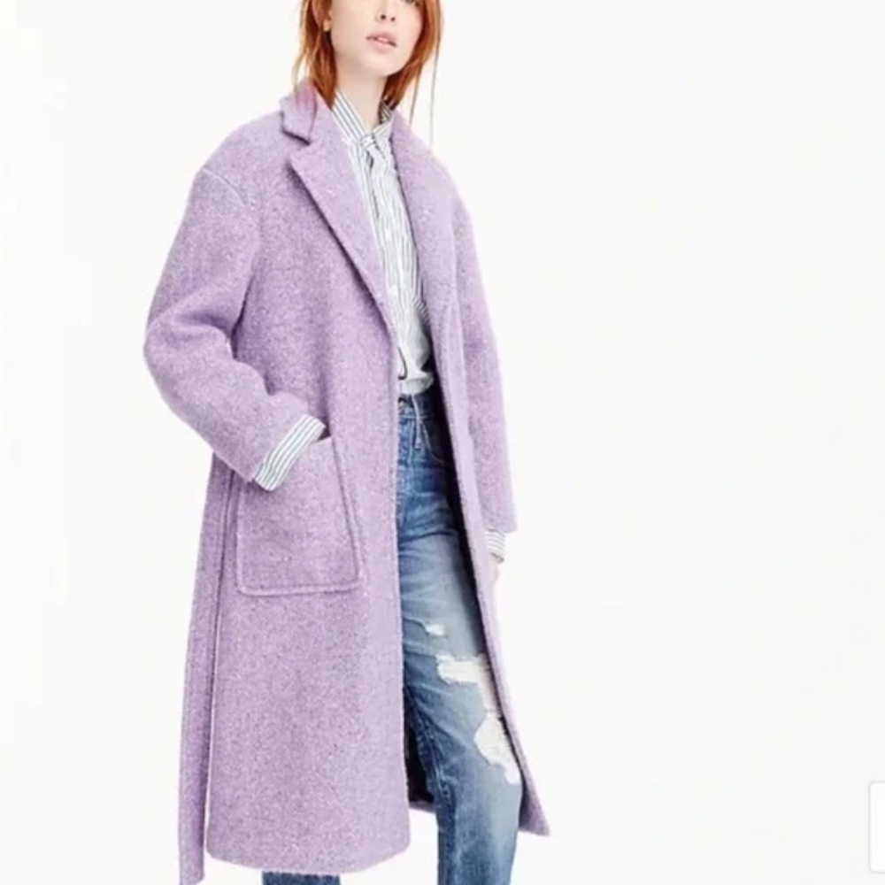 J.Crew Collection Italian Herringbone Wrap Coat in Dusty Violet